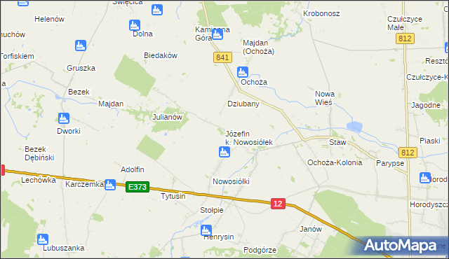 mapa Józefin k. Nowosiółek, Józefin k. Nowosiółek na mapie Targeo