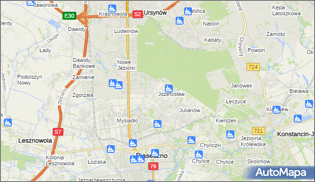 mapa Józefosław, Józefosław na mapie Targeo