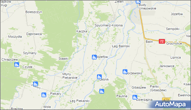 mapa Józefów gmina Dobra, Józefów gmina Dobra na mapie Targeo