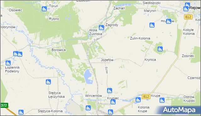 mapa Józefów gmina Krasnystaw, Józefów gmina Krasnystaw na mapie Targeo