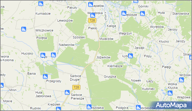 mapa Jóźwików, Jóźwików na mapie Targeo