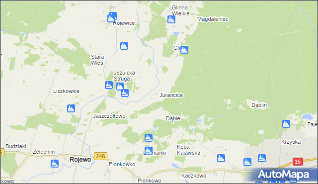 mapa Jurancice, Jurancice na mapie Targeo