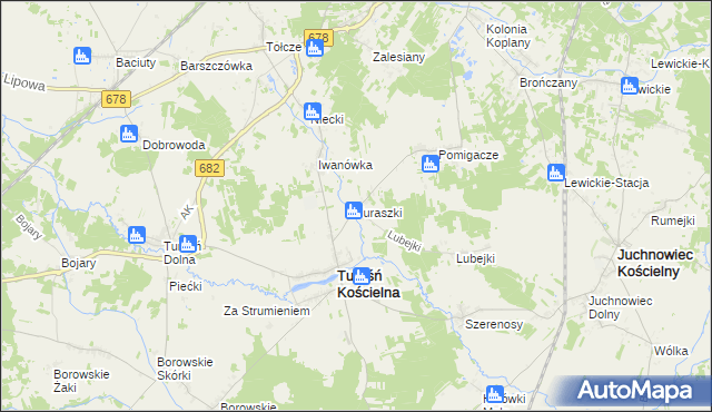 mapa Juraszki, Juraszki na mapie Targeo