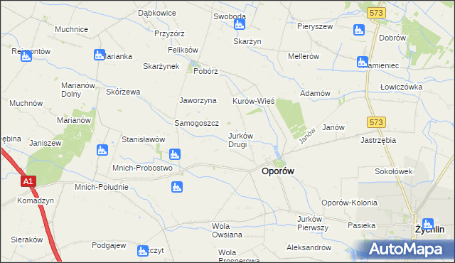 mapa Jurków Drugi, Jurków Drugi na mapie Targeo