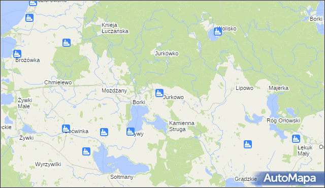 mapa Jurkowo gmina Kruklanki, Jurkowo gmina Kruklanki na mapie Targeo