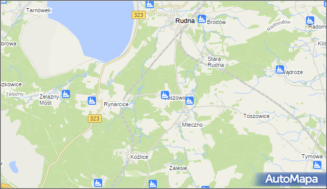 mapa Juszowice, Juszowice na mapie Targeo