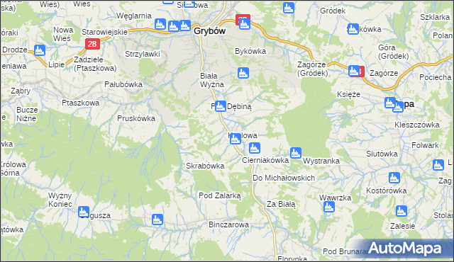 mapa Kąclowa, Kąclowa na mapie Targeo