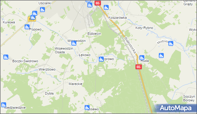 mapa Kacprowo, Kacprowo na mapie Targeo