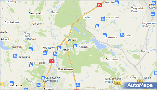 mapa Kaczek, Kaczek na mapie Targeo