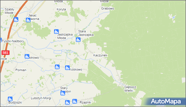 mapa Kaczynek, Kaczynek na mapie Targeo