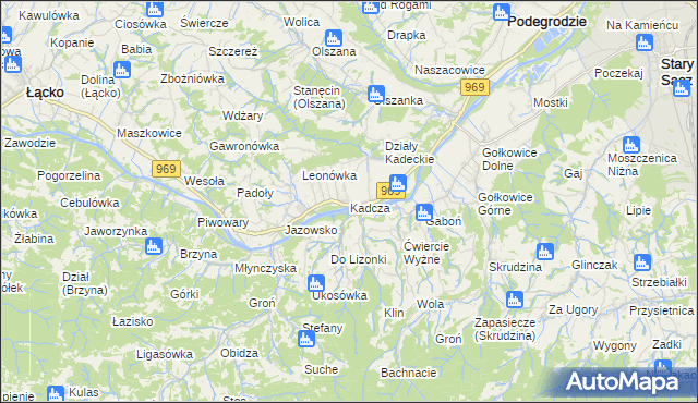 mapa Kadcza, Kadcza na mapie Targeo