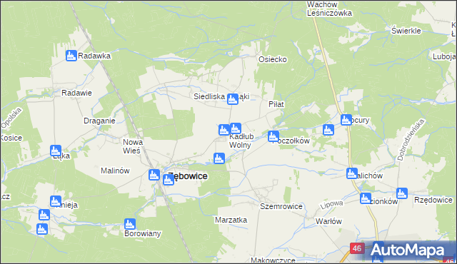 mapa Kadłub Wolny, Kadłub Wolny na mapie Targeo