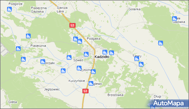 mapa Kadzidło, Kadzidło na mapie Targeo