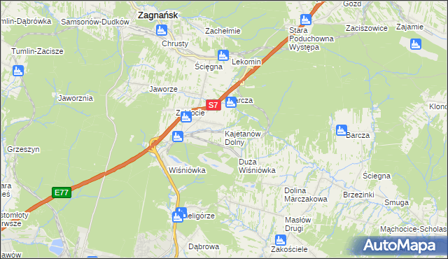 mapa Kajetanów Dolny, Kajetanów Dolny na mapie Targeo