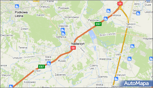 mapa Kajetany, Kajetany na mapie Targeo