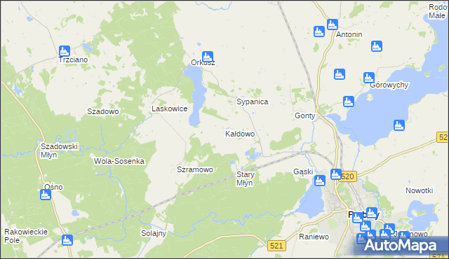 mapa Kałdowo gmina Prabuty, Kałdowo gmina Prabuty na mapie Targeo