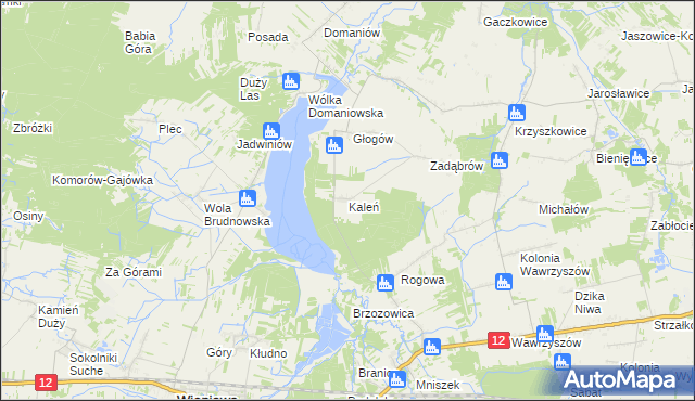 mapa Kaleń gmina Wieniawa, Kaleń gmina Wieniawa na mapie Targeo