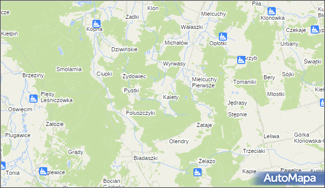 mapa Kalety gmina Galewice, Kalety gmina Galewice na mapie Targeo