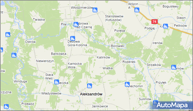 mapa Kalinków, Kalinków na mapie Targeo