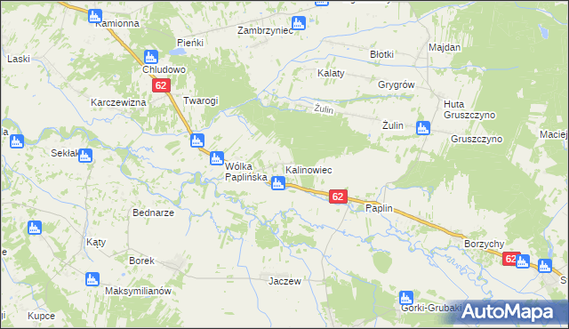 mapa Kalinowiec gmina Łochów, Kalinowiec gmina Łochów na mapie Targeo