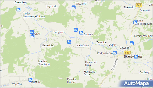 mapa Kalinówka gmina Skierbieszów, Kalinówka gmina Skierbieszów na mapie Targeo