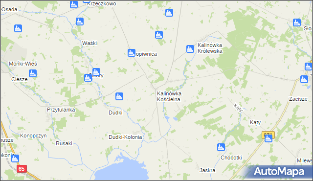 mapa Kalinówka Kościelna, Kalinówka Kościelna na mapie Targeo