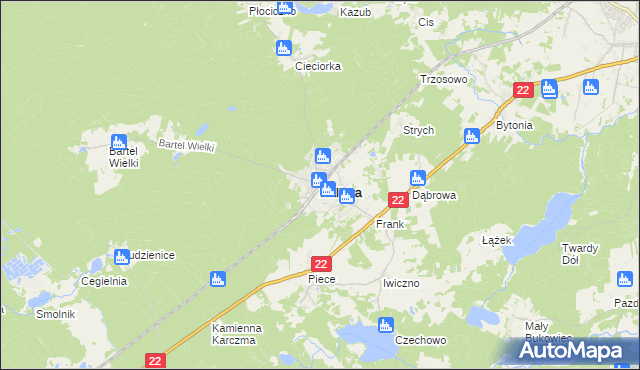 mapa Kaliska powiat starogardzki, Kaliska powiat starogardzki na mapie Targeo