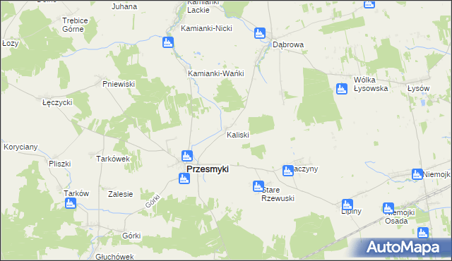 mapa Kaliski gmina Przesmyki, Kaliski gmina Przesmyki na mapie Targeo