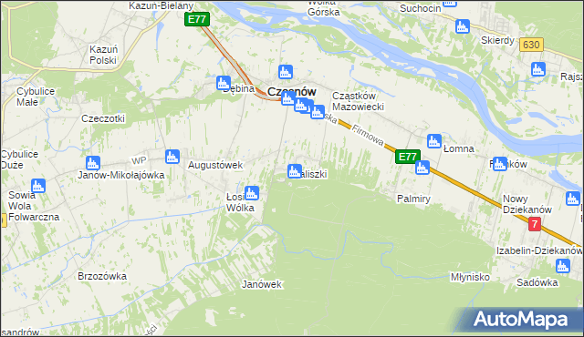 mapa Kaliszki gmina Czosnów, Kaliszki gmina Czosnów na mapie Targeo