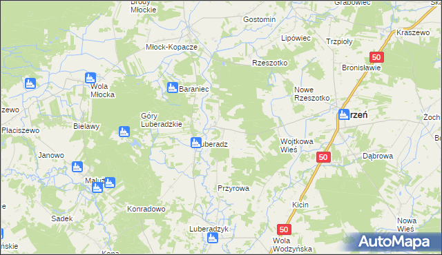 mapa Kałki gmina Ojrzeń, Kałki gmina Ojrzeń na mapie Targeo