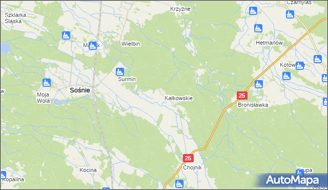 mapa Kałkowskie, Kałkowskie na mapie Targeo