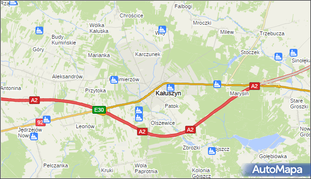 mapa Kałuszyn powiat miński, Kałuszyn powiat miński na mapie Targeo