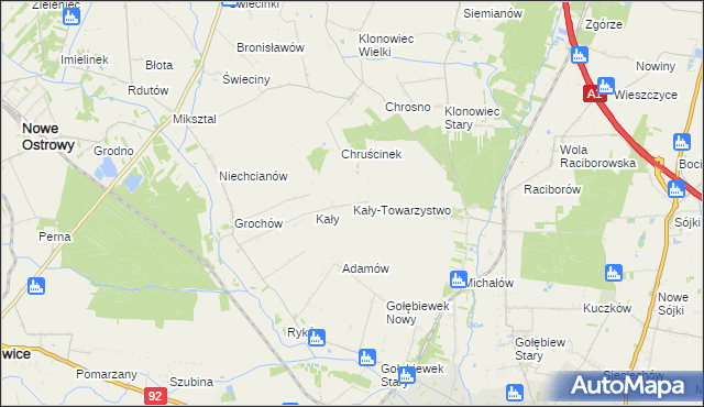 mapa Kały-Towarzystwo, Kały-Towarzystwo na mapie Targeo