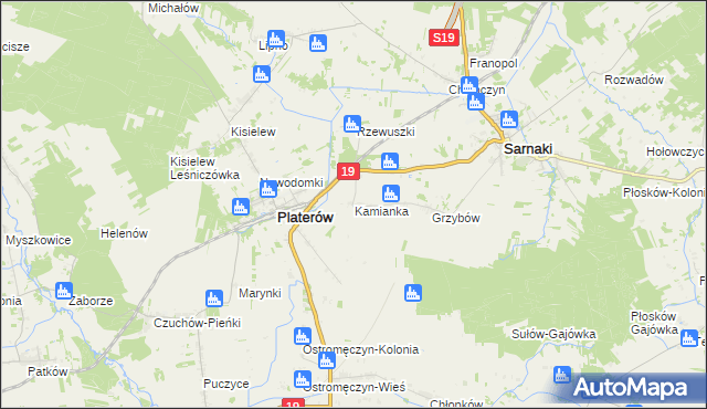 mapa Kamianka gmina Platerów, Kamianka gmina Platerów na mapie Targeo