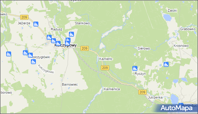 mapa Kamieńc, Kamieńc na mapie Targeo