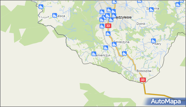 mapa Kamieńczyk gmina Międzylesie, Kamieńczyk gmina Międzylesie na mapie Targeo