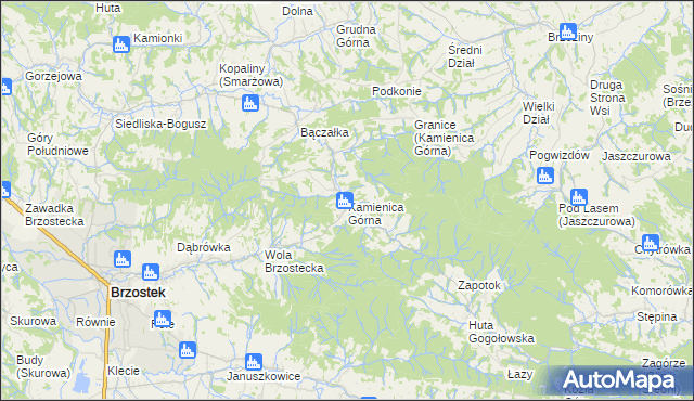 mapa Kamienica Górna, Kamienica Górna na mapie Targeo