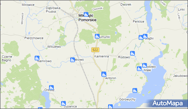 mapa Kamienna gmina Prabuty, Kamienna gmina Prabuty na mapie Targeo