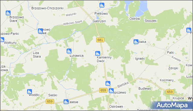 mapa Kamienny Dwór, Kamienny Dwór na mapie Targeo