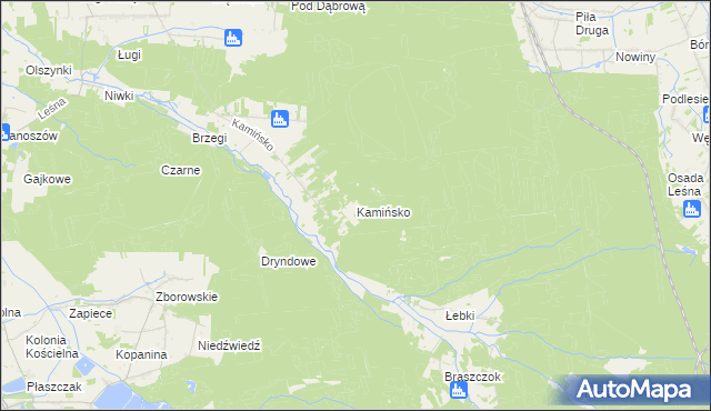 mapa Kamińsko gmina Przystajń, Kamińsko gmina Przystajń na mapie Targeo