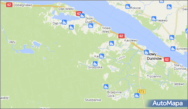 mapa Kamion gmina Nowy Duninów, Kamion gmina Nowy Duninów na mapie Targeo