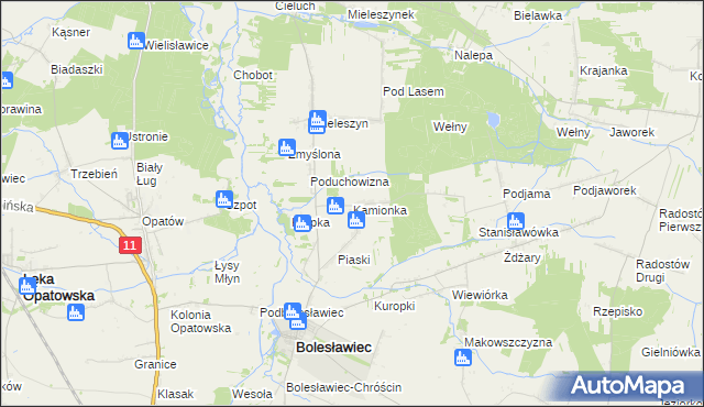 mapa Kamionka gmina Bolesławiec, Kamionka gmina Bolesławiec na mapie Targeo