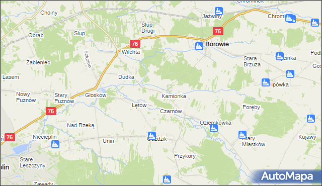 mapa Kamionka gmina Borowie, Kamionka gmina Borowie na mapie Targeo