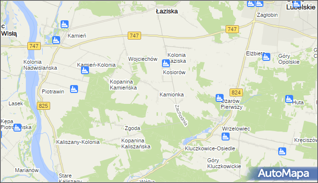 mapa Kamionka gmina Opole Lubelskie, Kamionka gmina Opole Lubelskie na mapie Targeo