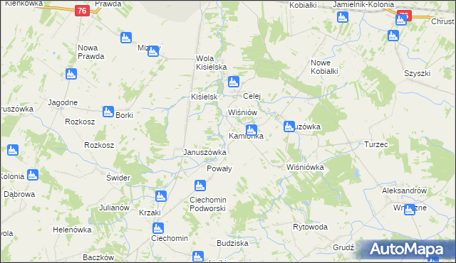 mapa Kamionka gmina Stoczek Łukowski, Kamionka gmina Stoczek Łukowski na mapie Targeo