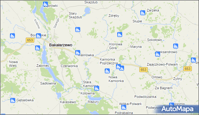 mapa Kamionka Poprzeczna, Kamionka Poprzeczna na mapie Targeo