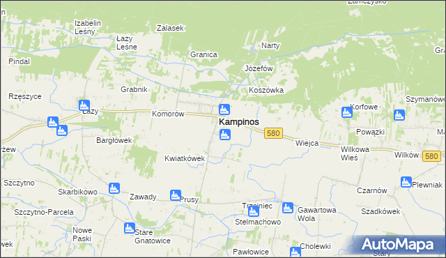 mapa Kampinos A, Kampinos A na mapie Targeo