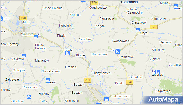 mapa Kamyszów, Kamyszów na mapie Targeo