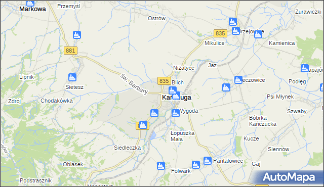 mapa Kańczuga powiat przeworski, Kańczuga powiat przeworski na mapie Targeo