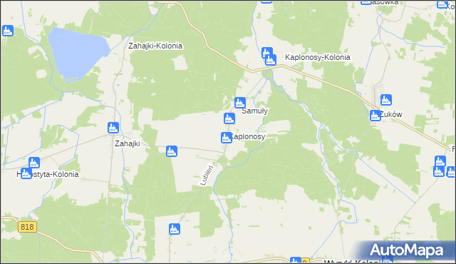 mapa Kaplonosy, Kaplonosy na mapie Targeo